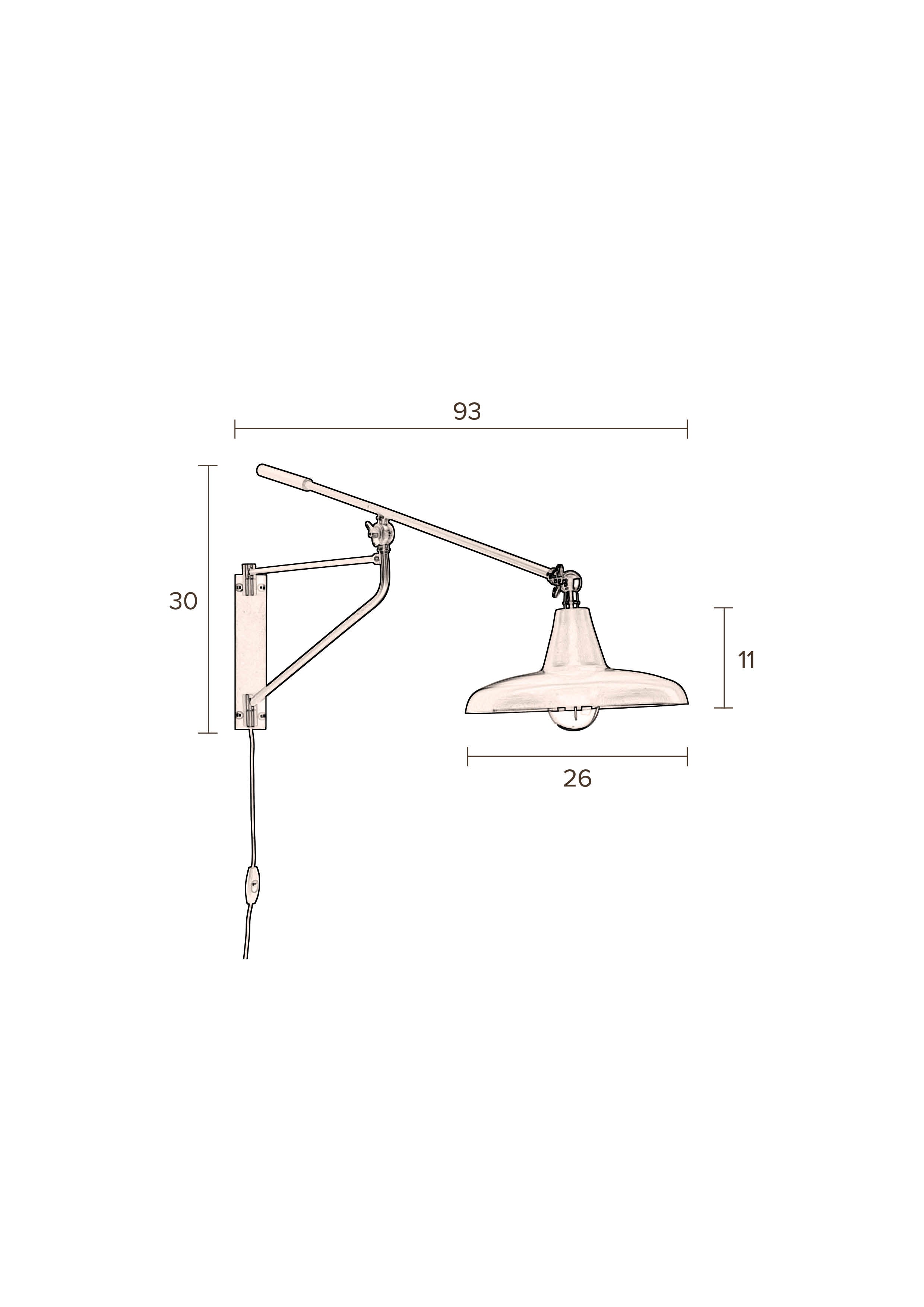 Dutchbone Hector Teal Adjustable Wall Light